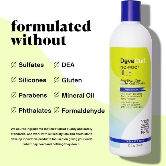 DEVA Curl NO POO Blue Anti-Brass Zero Lather Curl Cleanser - Picture 4 of 14